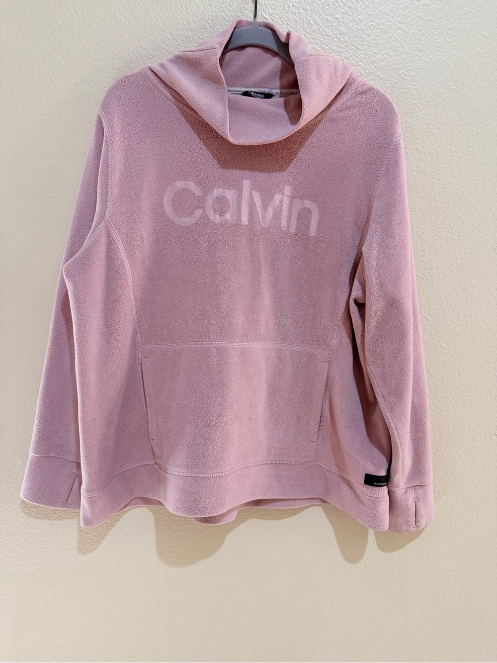 Calvin Klein Performance Pink Fleece Hoodie 1X